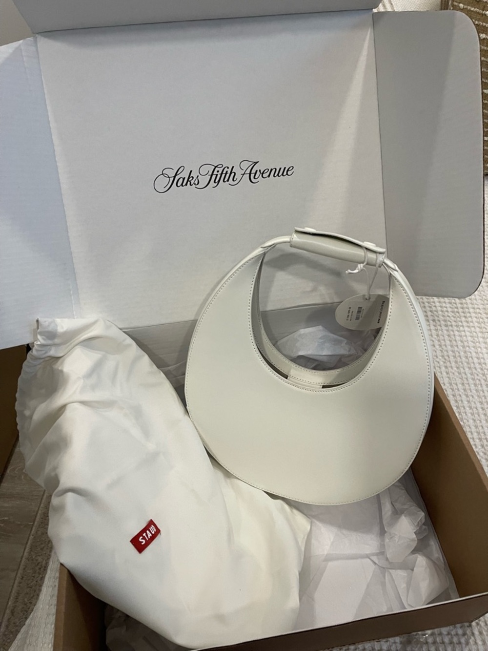 STAUD White Crescent Hobo Bag